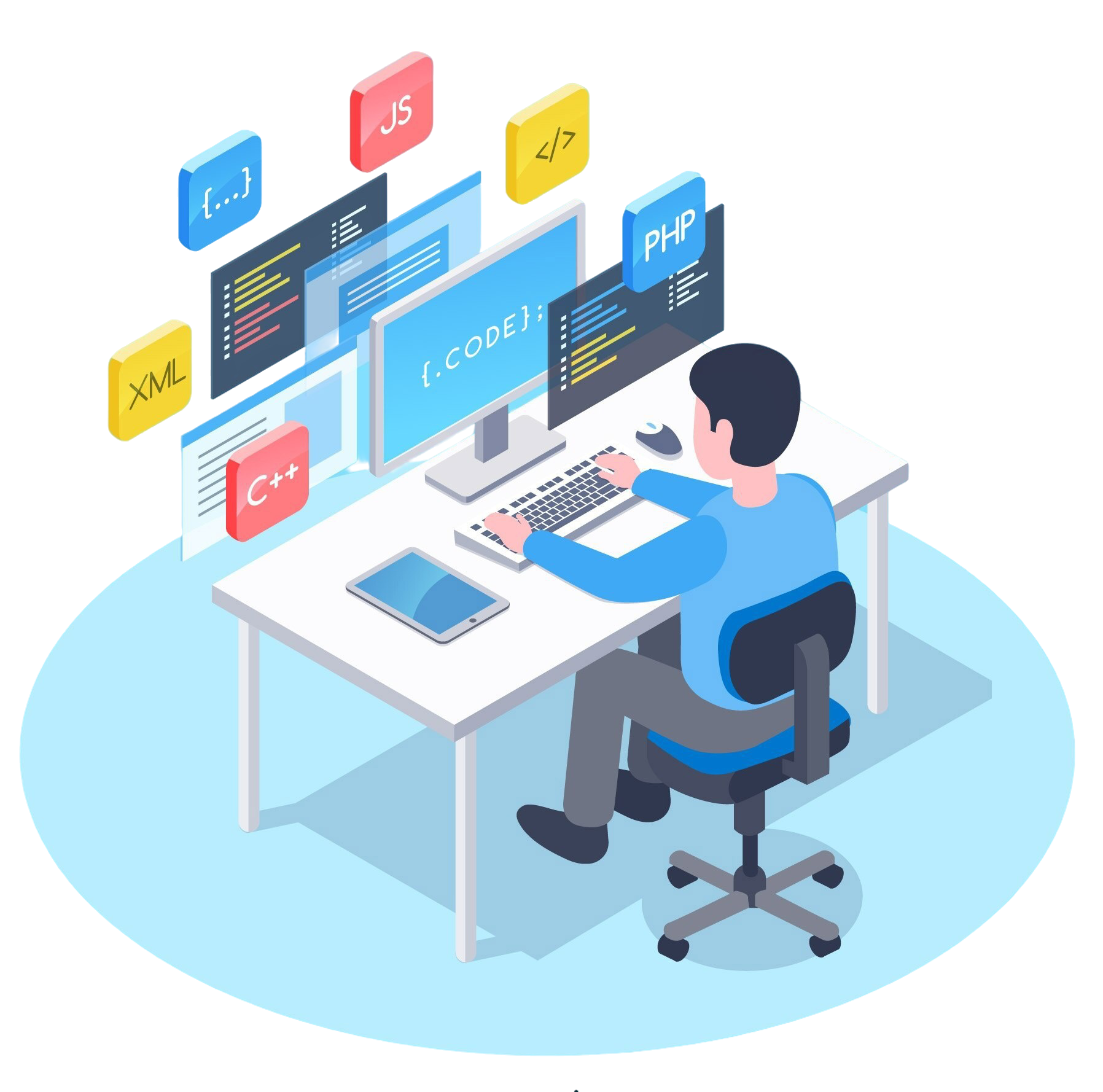 programmer-working-isometric-style